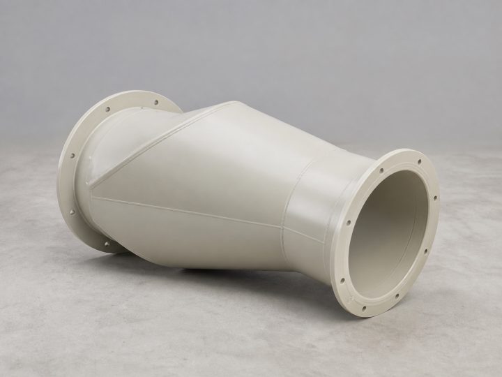 Ø630、中心半径750mm的90°PP弯头:理论运输包络边长约1065mm